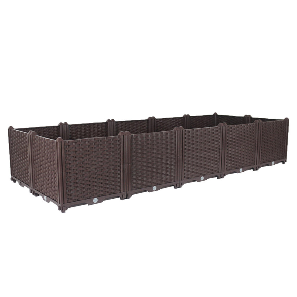 SOGA 200cm Raised Planter Box – Outdoor Plastic Garden Bed for Vegetables, Herbs & Flowers