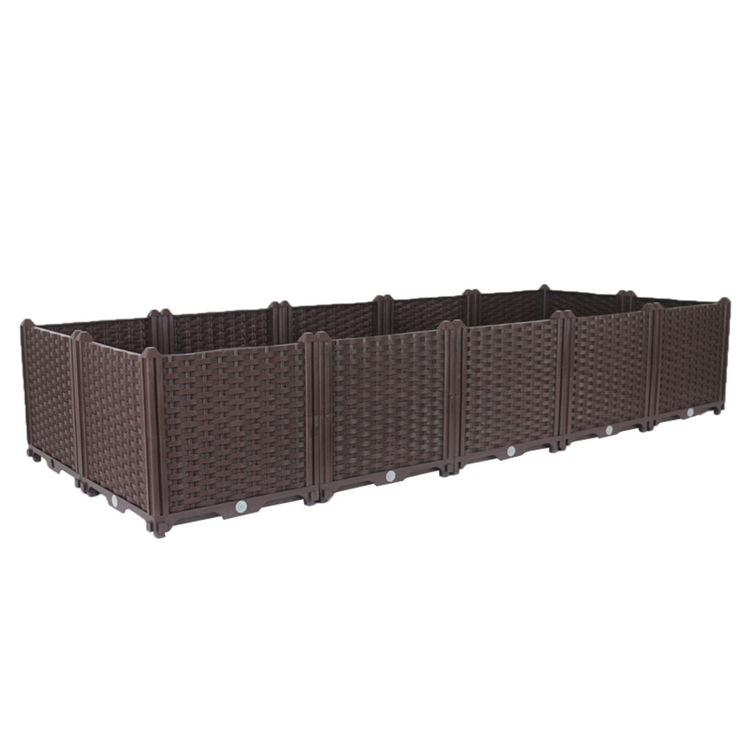 SOGA 200cm Raised Planter Box – Outdoor Plastic Garden Bed for Vegetables, Herbs & Flowers