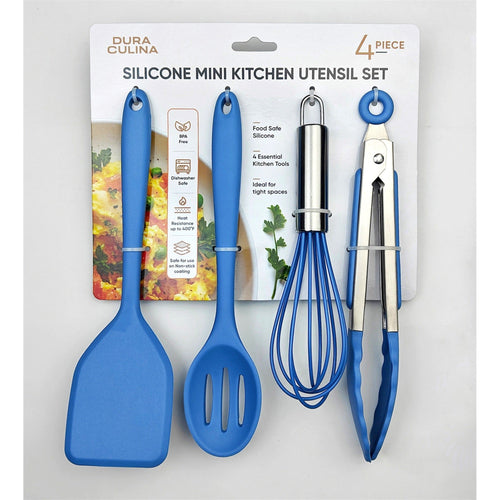BLUE MINI Silicone 4-Piece Tool Set – Versatile, Non-Stick, and Stylish