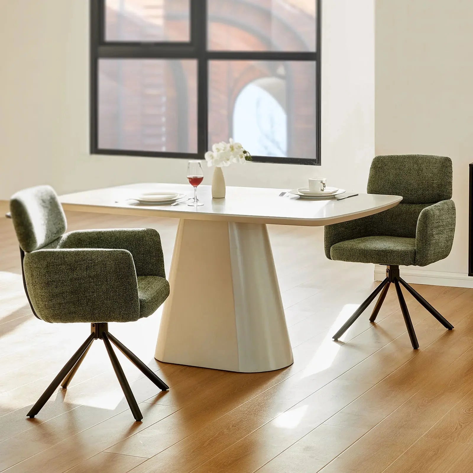 Castoro Chenille Swivel Chair