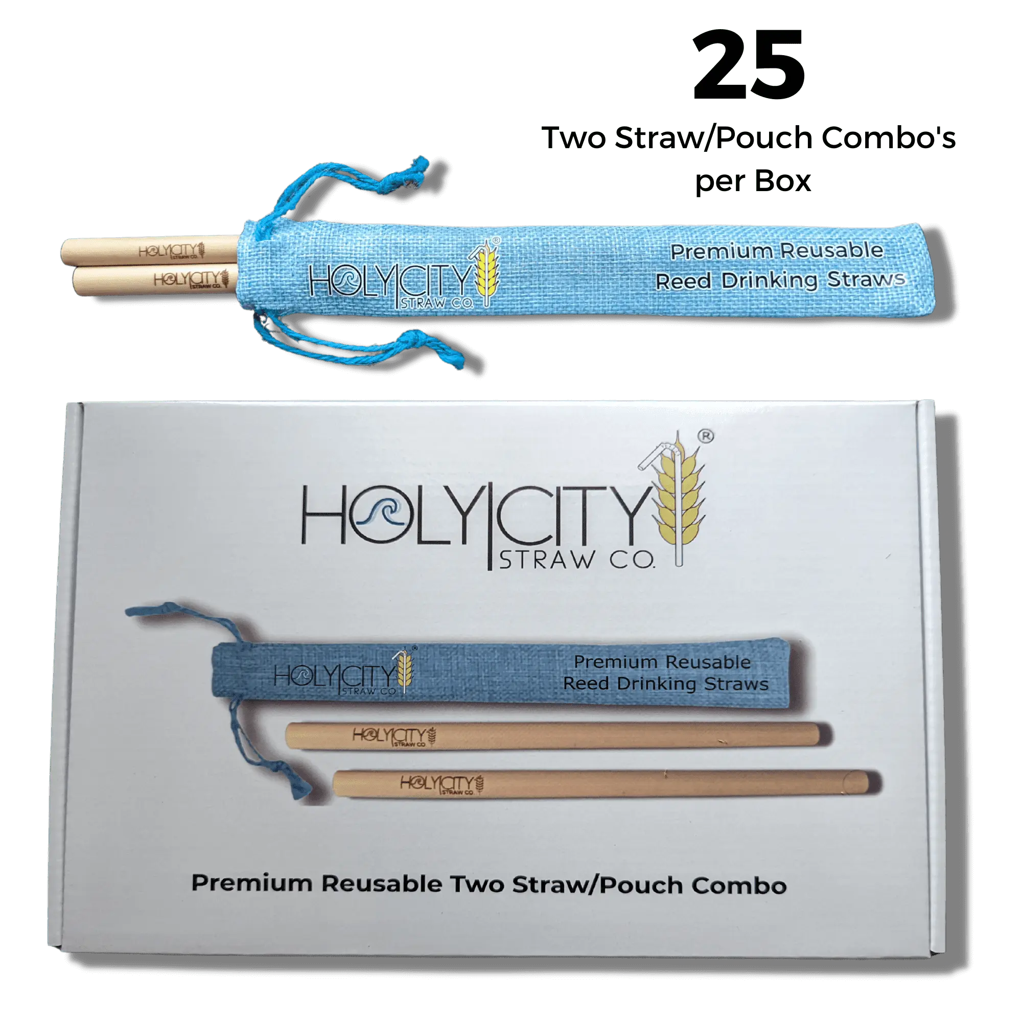 7.9" Jumbo Reed Straw/Pouch Combo | Inner Pack | 25ct.