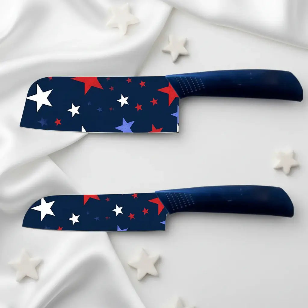 Star Printed Ceramic Kitchen Knife Set Dishwasher Safe Sharp Durable