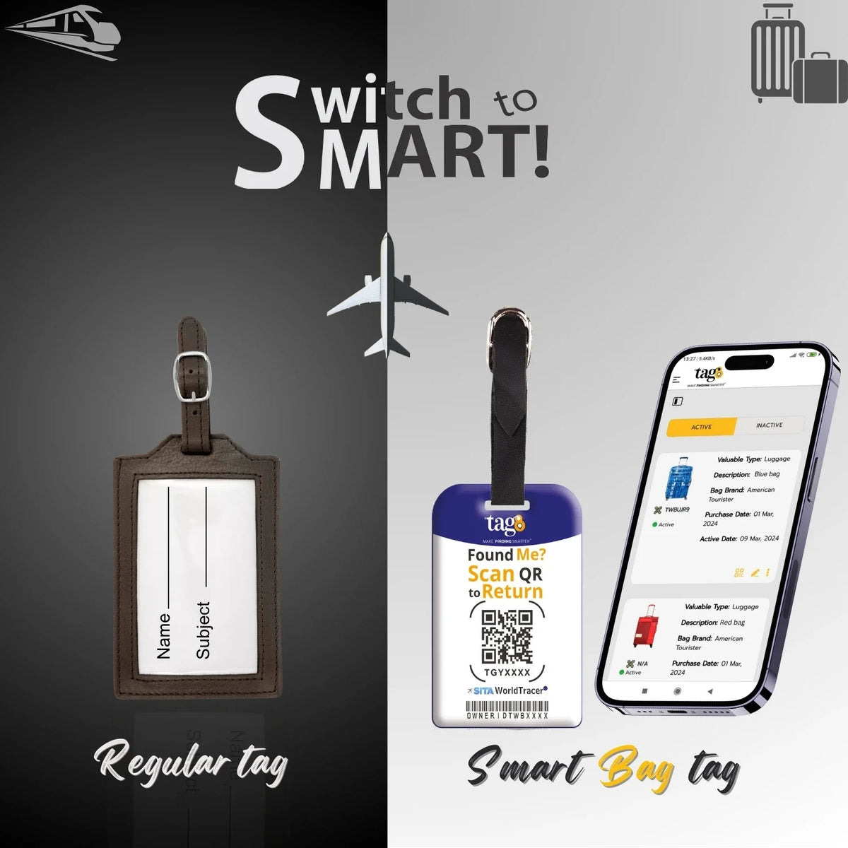 Smart Bag Security Tag -  Croatia Flag [Pack 2]