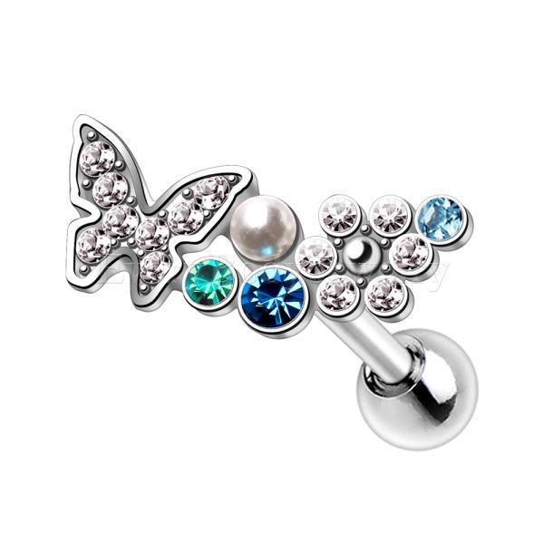 316L Stainless Steel Art of Brilliance Branched Butterfly Cartilage Earring