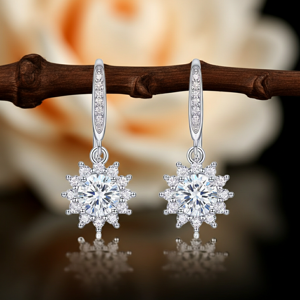 Moissanite Stud Earrings 0.5 Carat  – S925 Sterling Silver Platinum-Plated