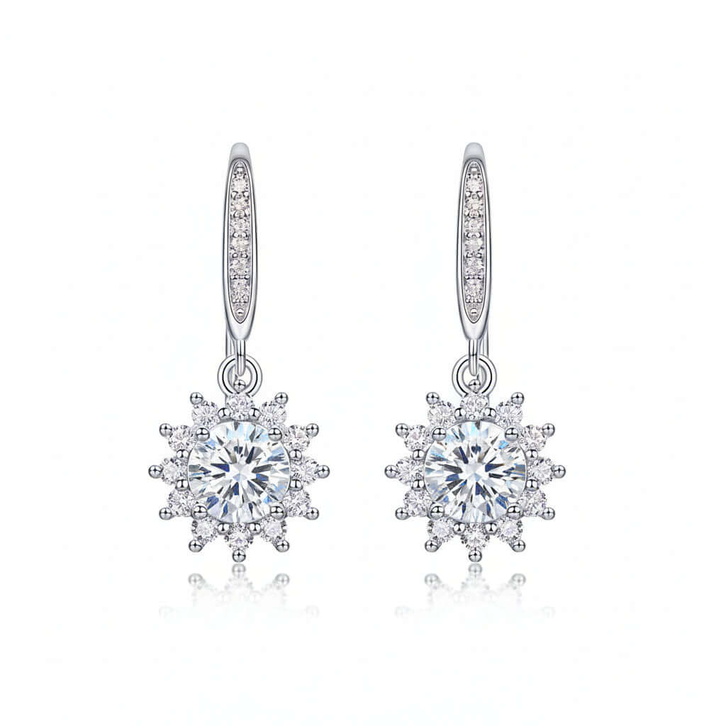 Moissanite Stud Earrings 0.5 Carat  – S925 Sterling Silver Platinum-Plated