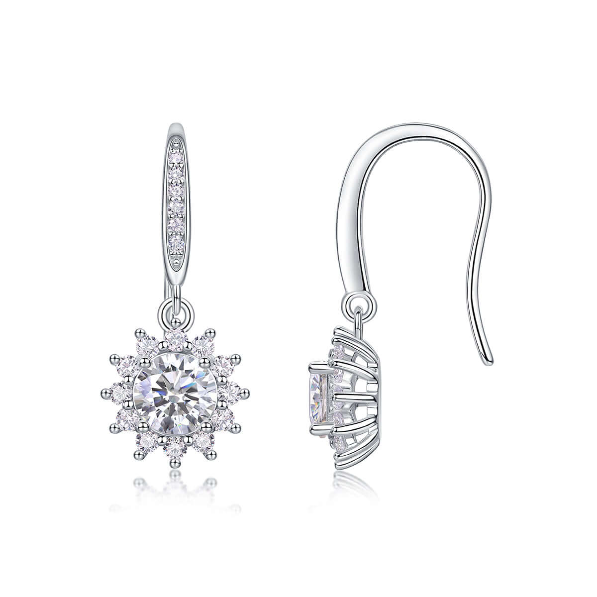 Moissanite Stud Earrings 0.5 Carat  – S925 Sterling Silver Platinum-Plated