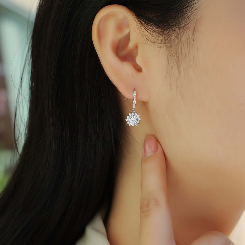 Moissanite Stud Earrings 0.5 Carat  – S925 Sterling Silver Platinum-Plated