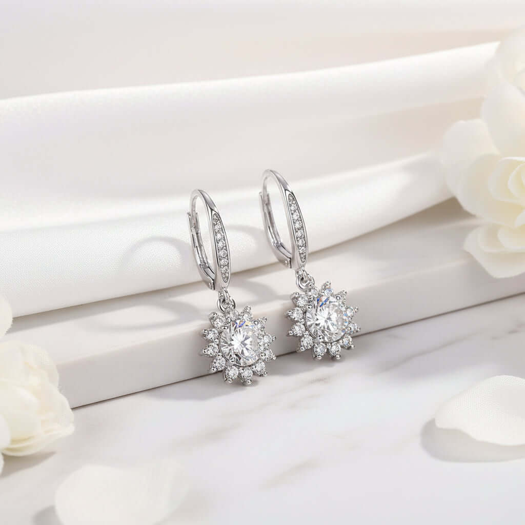 Moissanite Stud Earrings 0.5 Carat  – S925 Sterling Silver Platinum-Plated