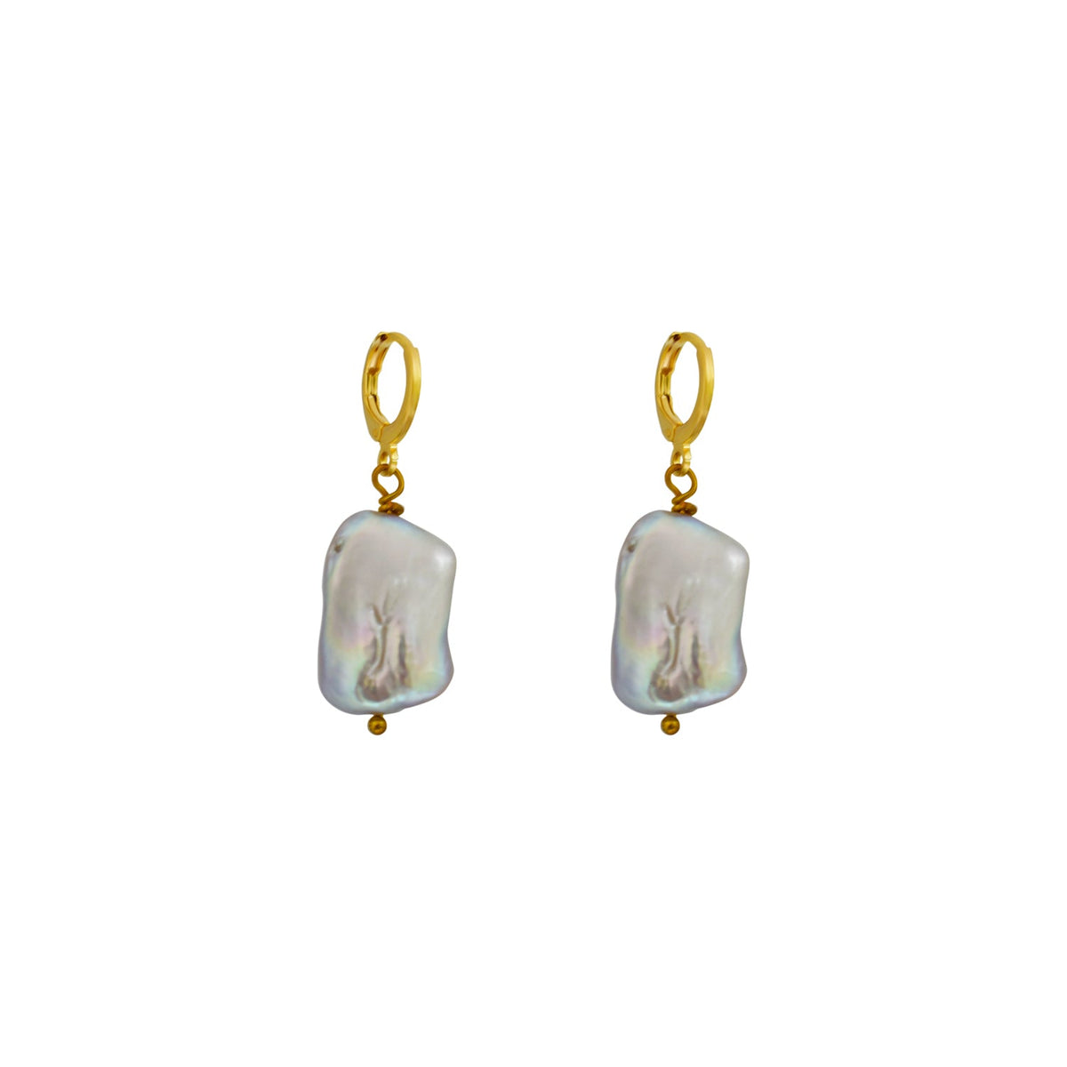 Silver freshwater pearl huggie hoop earrings | by Ifemi Jewels